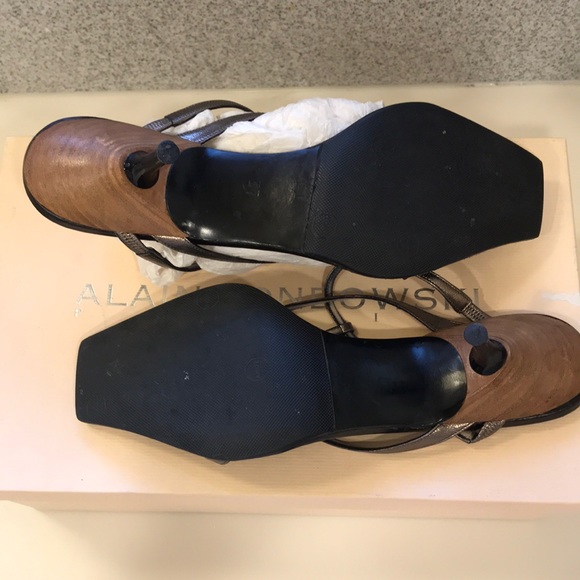 Alain Tondowski Paris kitten heels metallic strap - Picture 6 of 6